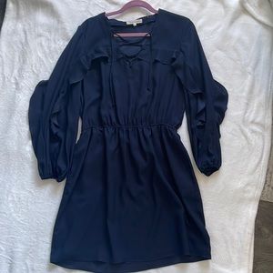 Mika & Gali Navy Blue Long Sleeve Dress - Size L